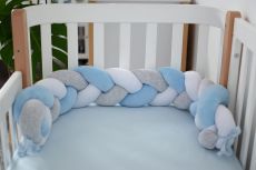 Бампер-коса Baby Veres White Blue Grey 120*15